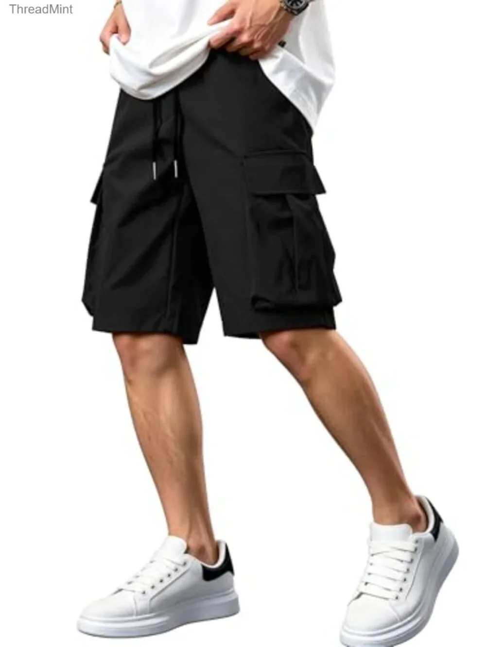 Men's Cargo Shorts Elastic Waist Drawstring Lightweight Casual Summer